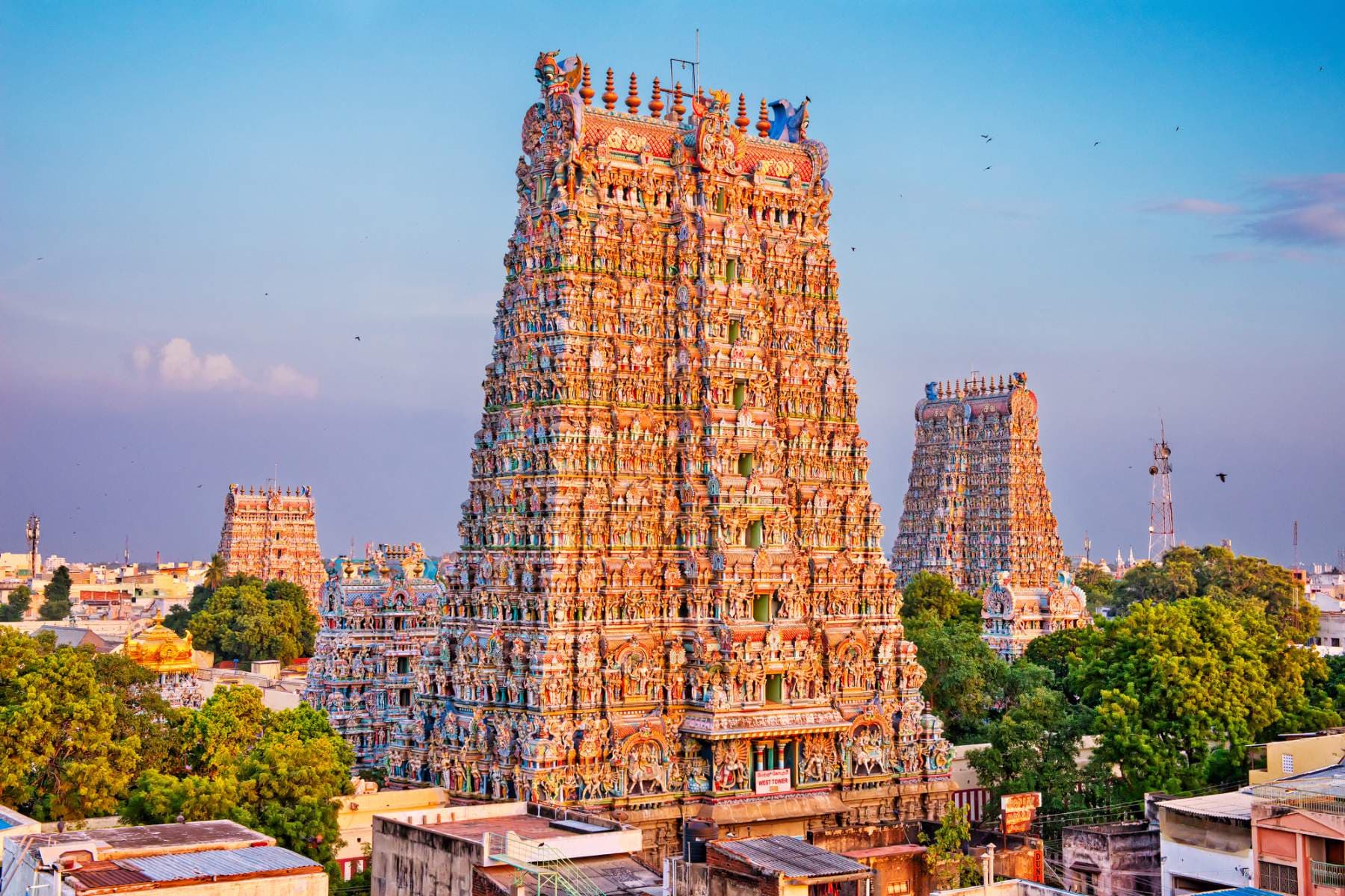 Meenakshi Amman Temple gopuram in Madurai Tamil Nadu