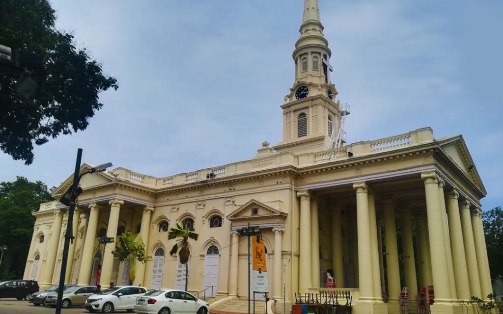 Side view of St. George's Cathedral in Chennai