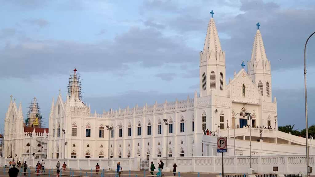 A spectacular view of Velankanni church in Tamilnadu.