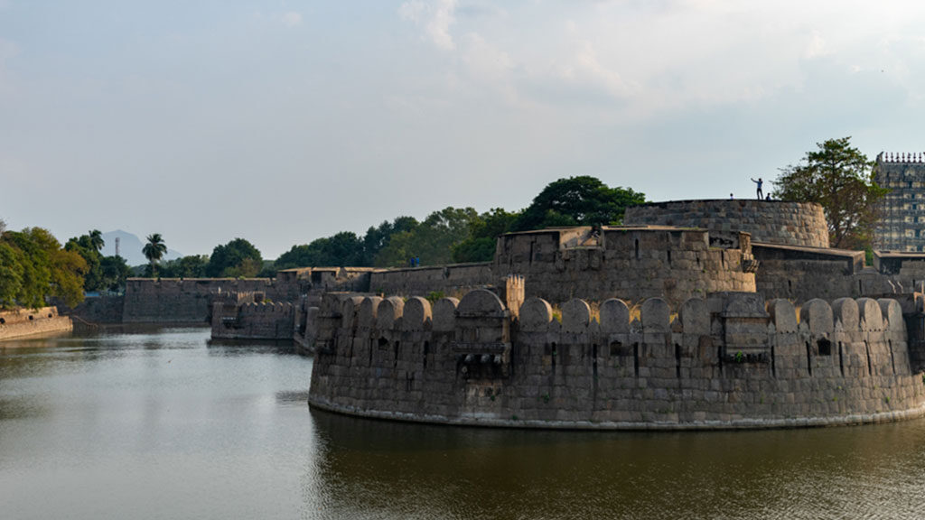 A magnificent view of Vellore fort in Tamilnadu